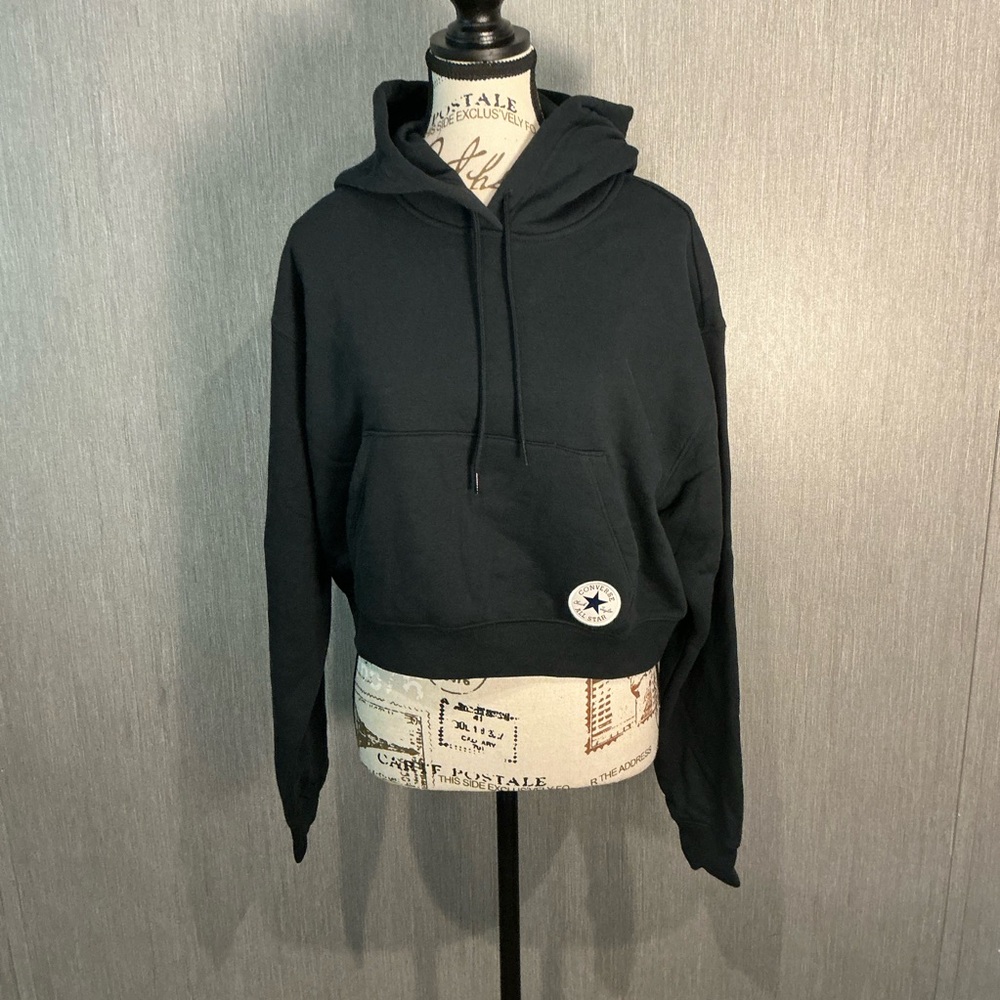 NWOT Converse Women's Black Hoodie Sweater Size Large - Picture 11 of 11